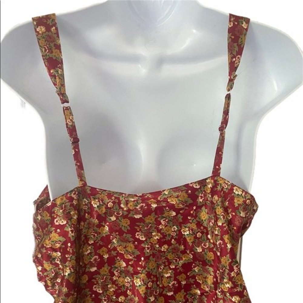 Cacique Red Floral Lingerie Tank and Shorts Set - Picture 3 of 7